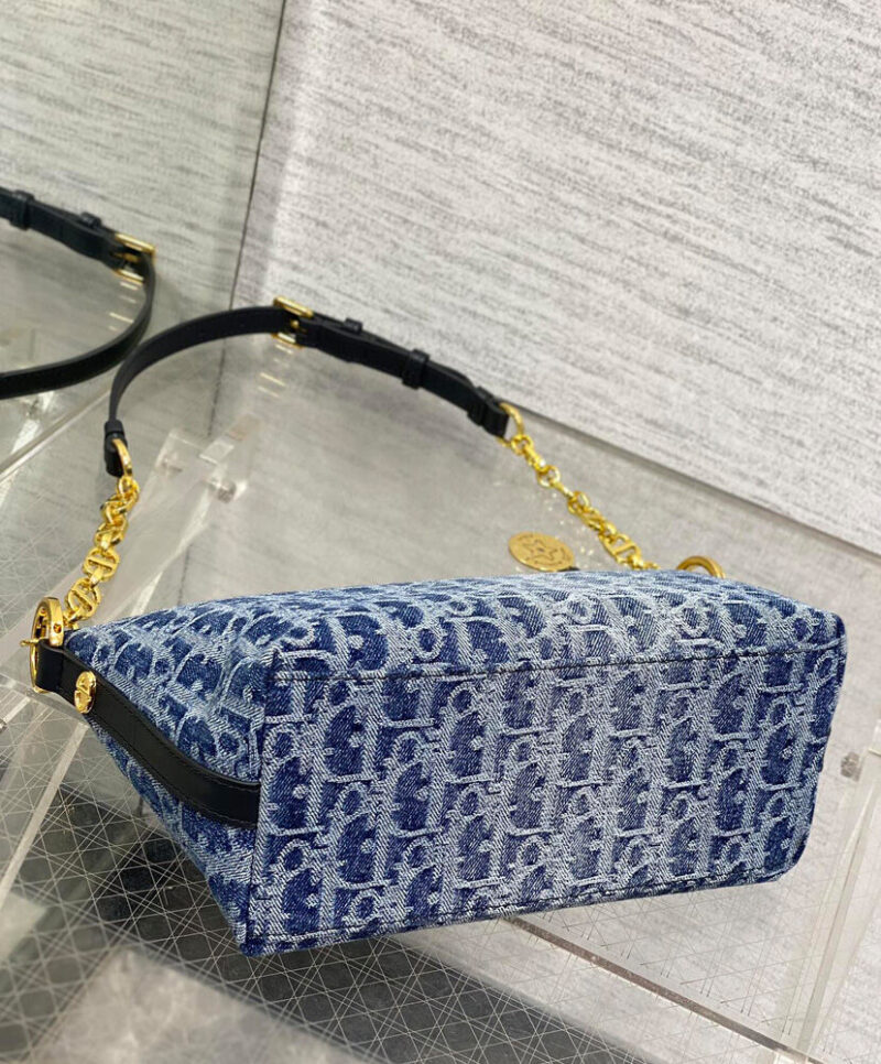 Christian Dior Diorstar Hobo Bag with Chain Blue